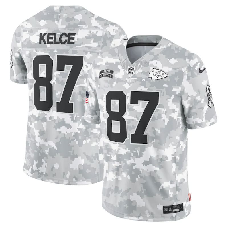 Men Kansas City Chiefs #87 Kelce Nike Arctic Camo 2024 Salute to Service Limited NFL Jersey->houston texans->NFL Jersey